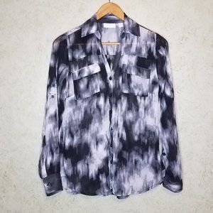 New York & Company Flowy Button Down